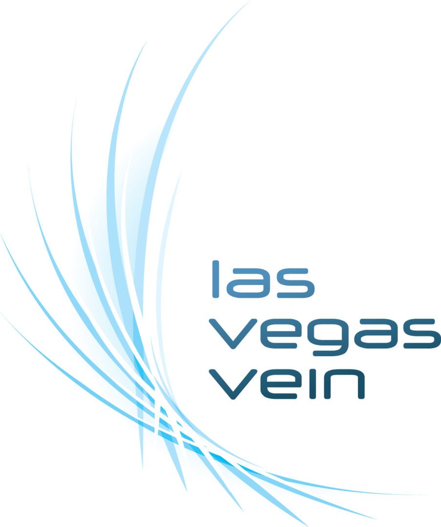 A blue and white logo for las vegas vein.
